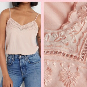 EXPRESS NWOT Embroidered neck line cami bodysuit XS
